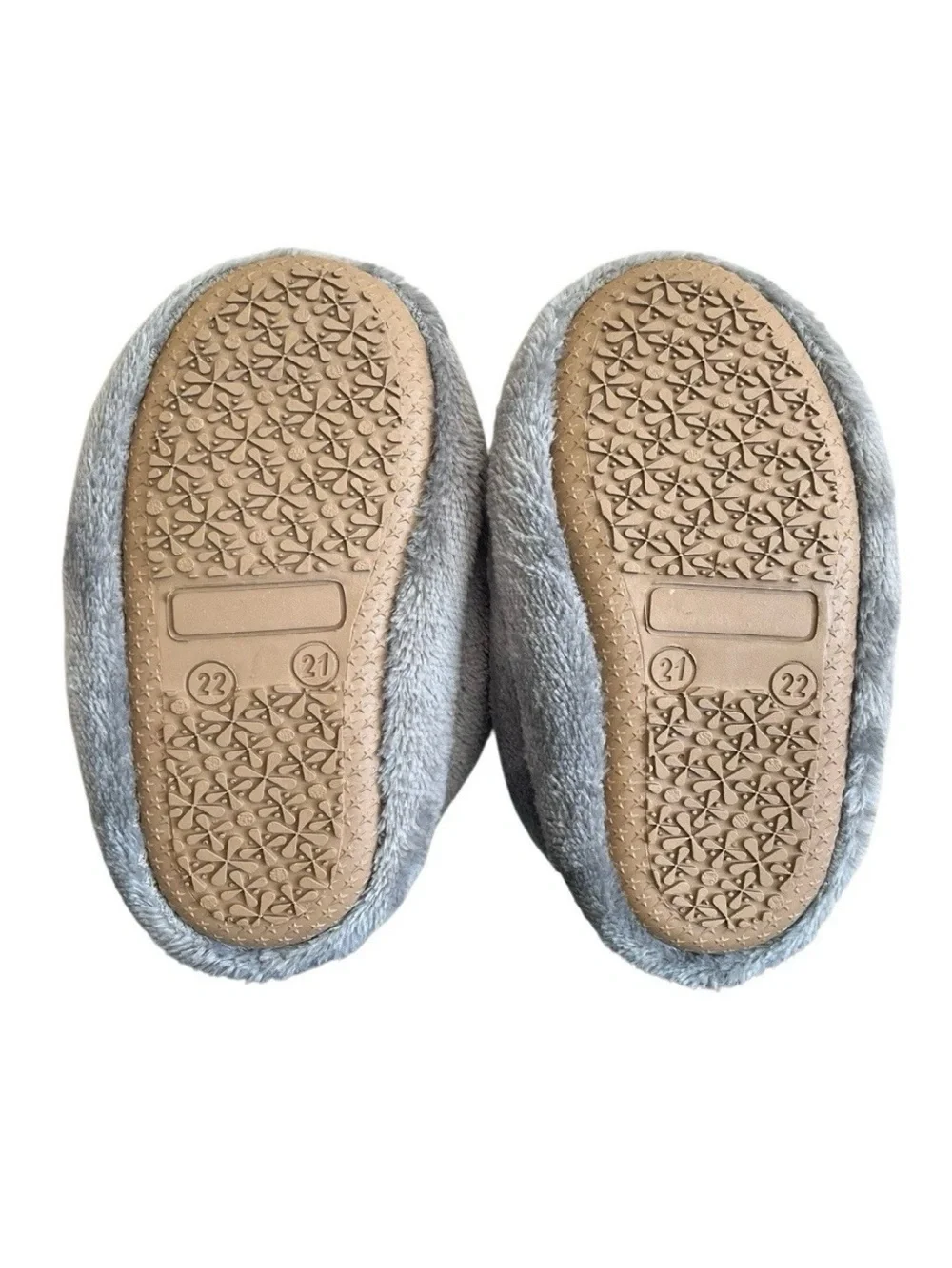 Bunny Rabbit Plush Slippers Toddler 5.5 / 6 Gray